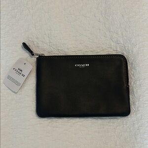 NWT Coach Small Black Zip Pouch
